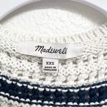Madewell Crochet-Knit Crewneck Sweater Tank in Ivory and Navy Size XXS Photo 7