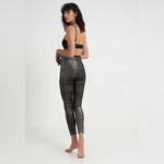Spanx  Velvet RARE Leggings Black Gold Metallic Shine High Rise Stretch 20188R Photo 3