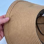 Vivian Collection Straw Wide Brim Floppy Sun Hat Resting Beach Face Tan Black Photo 5