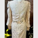 Mac Duggal Lace Long Sleeve V Neck Embellished Gown Blush size 12 Photo 13