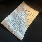 Sandro Black Silk Blend Dress Sleeveless Party Vegan Leather Trim Size 2 Medium Photo 10