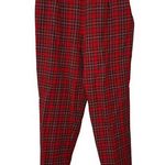Pendleton VTG 70s  Womens 100% Wool Tapered Pants Tartan Red Plaid Size 14 Lined Photo 0
