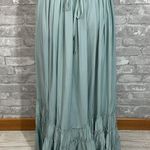 R.Vivimos Sage Green Summer Cotton Backless Maxi Dresses Photo 6