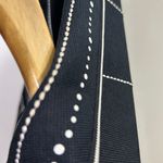 Ming Wang  Black Knit Hook Front Jacket‎ S Geometric Dots Classic Photo 7