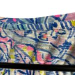 Lilly Pulitzer  Womens Short Sleeve Tunic Top Blue Pink Floral Cotton Size Medium Photo 3