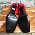 Alternative EUC Alternatives Red Suede Heels Size 41 (Shoe Bag Included) Photo 9