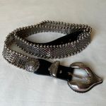 Vintage Nanni Italy Mesh Chain & Leather Belt w/ Paris Osmeco Buckle 95/38 Black Photo 6