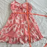 Women's Small Pink Floral Summer Dress Adjustable Straps Photo 3