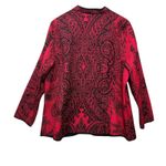 Catherines  Women Jacket 2X Pink Black Paisley Quilted Open Front Boho Chic Artsy Photo 1