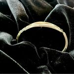 Sterling Silver Mexico Abalone mother of perl flower higed bangle cuff vintage Photo 1