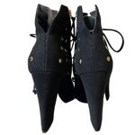 Giuseppe Zanotti Alien Studded Black Suede Peep Toe Heeled Booties Photo 6