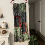 Sfizio Women's Patchwork Print Velvet Stretch Lounge Pant Trousers Pockets Sz XS Blue Photo 3