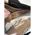 Franco Sarto Franco Sarlo Mandi Blk Suede Block Heel Shoes Peep Toe Buckle Sz 6.5 Sling Back Photo 7