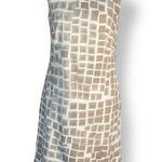 Peserico Beige White Geometric Checkered Print Sleeveless Shift Dress Italian 40 Tan Size 6 Photo 0