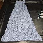 April Cornell Trading Womens Blue Floral Sleeveless Maxi Dress Small Photo 1