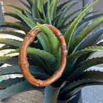 None Boho Bamboo minimalist stackable bracelet, brown, feather light, fits a 7”W Photo 0