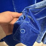 Soft Surroundings  Shirt 36031 royal blue velour button up L Photo 6