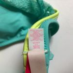 Victoria's Secret  Bikini Top Halter Sequin Ruffle Mint Green Yellow S Photo 4