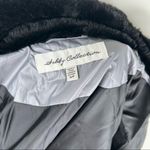 Sebby Collection Gray Silver Quilted Puffer Coat Black Faux Fur Trim NEW Sz S Photo 12