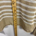 Gap Sweater M Beige Stripe Cotton Open Knit Polo Quiet Luxury Coastal Preppy Photo 3