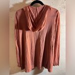 Tahari  Linen Orange Cinnamon Hooded 100% Linen Lightweight open front jacket Photo 5