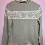 Green and white womens Norton View Mcnaughton snowflake holiday sweater petite M Size undefined Photo 0