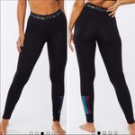 Savage x Fenty Small High Rise Black Leggings Rainbow Logo Black Caviar Party Photo 0