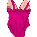 J.Crew NWT  Women's Pink Ruched V-Neck One-Piece Swimsuit Size 18 Poolside Photo 4