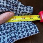 Kenar  Blue & White Circle Blouse Design W Pockets In Front SZ M Photo 6