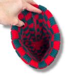 Y2K Women's Multicolor Red Green Cat Crochet Plaid Grunge Emo Knitted Hat Beanie Photo 2