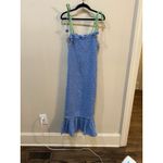 Never Fully Dressed Women Shirred Midi Dress, Blue. Size 8 Tie Shoulder‎ Blue Photo 2