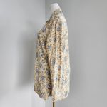 American Vintage Vintage 80s 90s Yellow Blue Rose Floral Button Down Shirt Long Sleeve Top L Photo 5