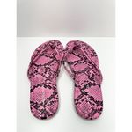 14th & Union  Womens Size 6 Pink Black Faux-leather Snake Embossed Flip-flop Sand Photo 2