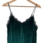 Promod Emersld Green Velvet Tunic Cami Top size 8 Eyelash Lace Tank Camisole Photo 1