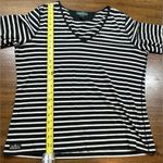 Ralph Lauren LRL Lauren Jeans Co Women’s Size L Striped V-Neck Long Sleeve Shirt Photo 3
