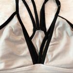PINK - Victoria's Secret VS PINK Strappy Sporty Bra Wireless Bralette Gray & Black Logo Band Size Small Photo 2