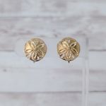 Vintage Napier Clip On Earrings Gold Tone Sand Dollar 0.75" Photo 0