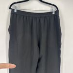 BCBG Tie Waist Wide Leg Pull On Black Cropped Pants‎ Culottes Size Large Hi Rise Photo 3