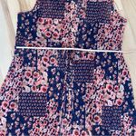 Siren Lily Women Sheer Maxi Komono Dress Blue w/ Pink Flowers & Front Tie Sz 1X Photo 9