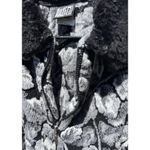 Vintage Duffel Outdoor Faux Fur Jacket Coat Black mid length Sz Small Black USA Photo 9