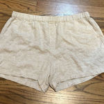 Banana Republic Linen Blend Women's Shorts Beige Size XL Stretch Waist Pockets Photo 0