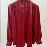 Liverpool Tie Neck Blouse Autumn Red Size Small Photo 2