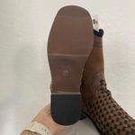 Tan Brown Faux Leather Braided Mid Calf Western Boho Cowboy Boots 10.5 WMNS Photo 6