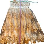 Alythea Althea New‎ Gold and cream dress size 8 Photo 9