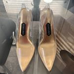 Jessica Rich Fancy Stiletto Clear Vinyl Pumps, Gold Size 39 New in Box + DustBag Photo 3