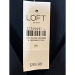 Loft  NEW Medium Black V Neck Long Sleeve Faux Wrap Peplum Shirt Drawstring Waist Photo 5