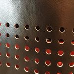 Lord and Taylor Black & Orange Faux Leather Tote Bag Photo 6