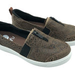 Ryka  Womens Slip On Sneakers Faux Snakeskin Zipper Brown Size 6.5 Photo 0