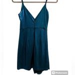 Blue Blush Shiny V-Neck Mini Dress Photo 1