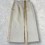 Max Mara ‎ SFILATA RUNWAY Pencil Midi Skirt Khaki Beige Spell Out Logo Sz XS Photo 4